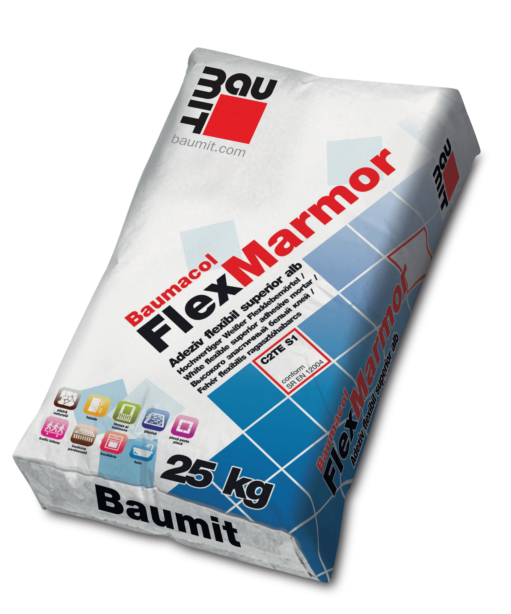 Baumit Adeziv FlexMarmor alb int/ext, 25 kg