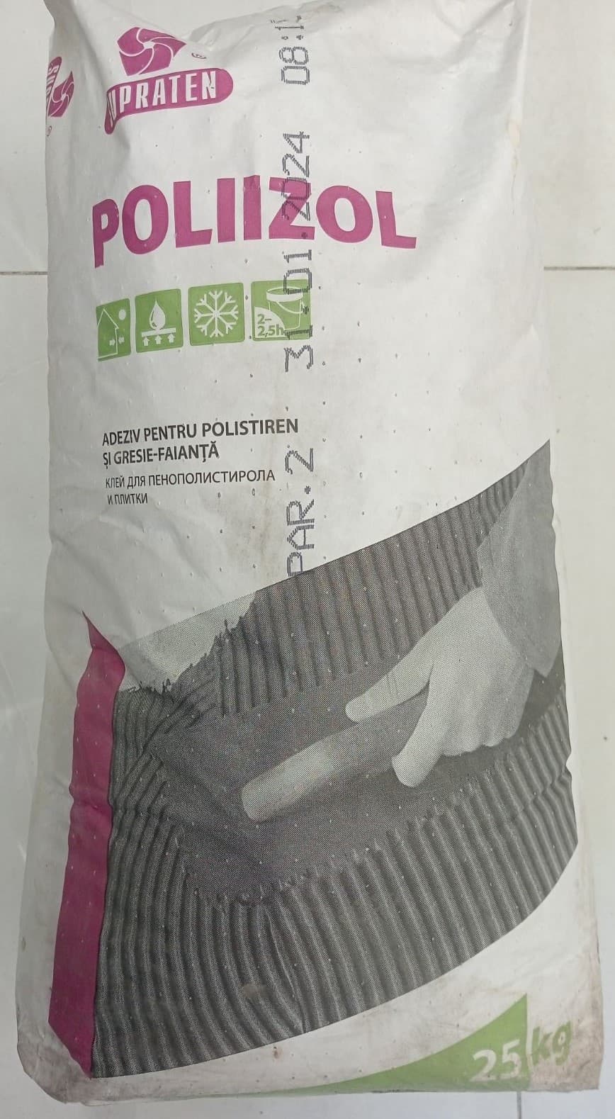Adeziv p/u gresie si termoizolare POLIIZOL gri 25 kg  6020191