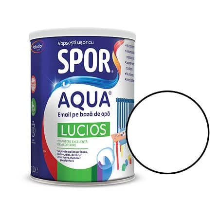 SPOR AQUA email lucios 0.6l ALB, pe baza de apa