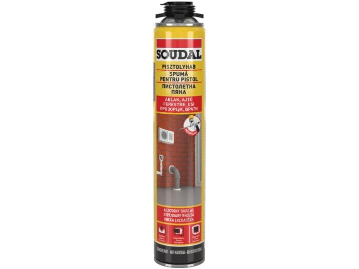 SOUDAL Spuma PISTOL Yellow, 750ml 122880