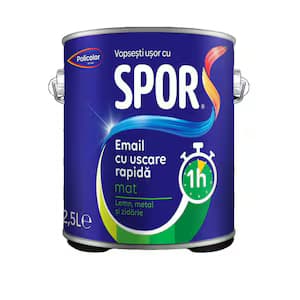 SPOR Email 2.5l  MAT NEGRU,  cu uscare rapida 1h pe baza de solvent