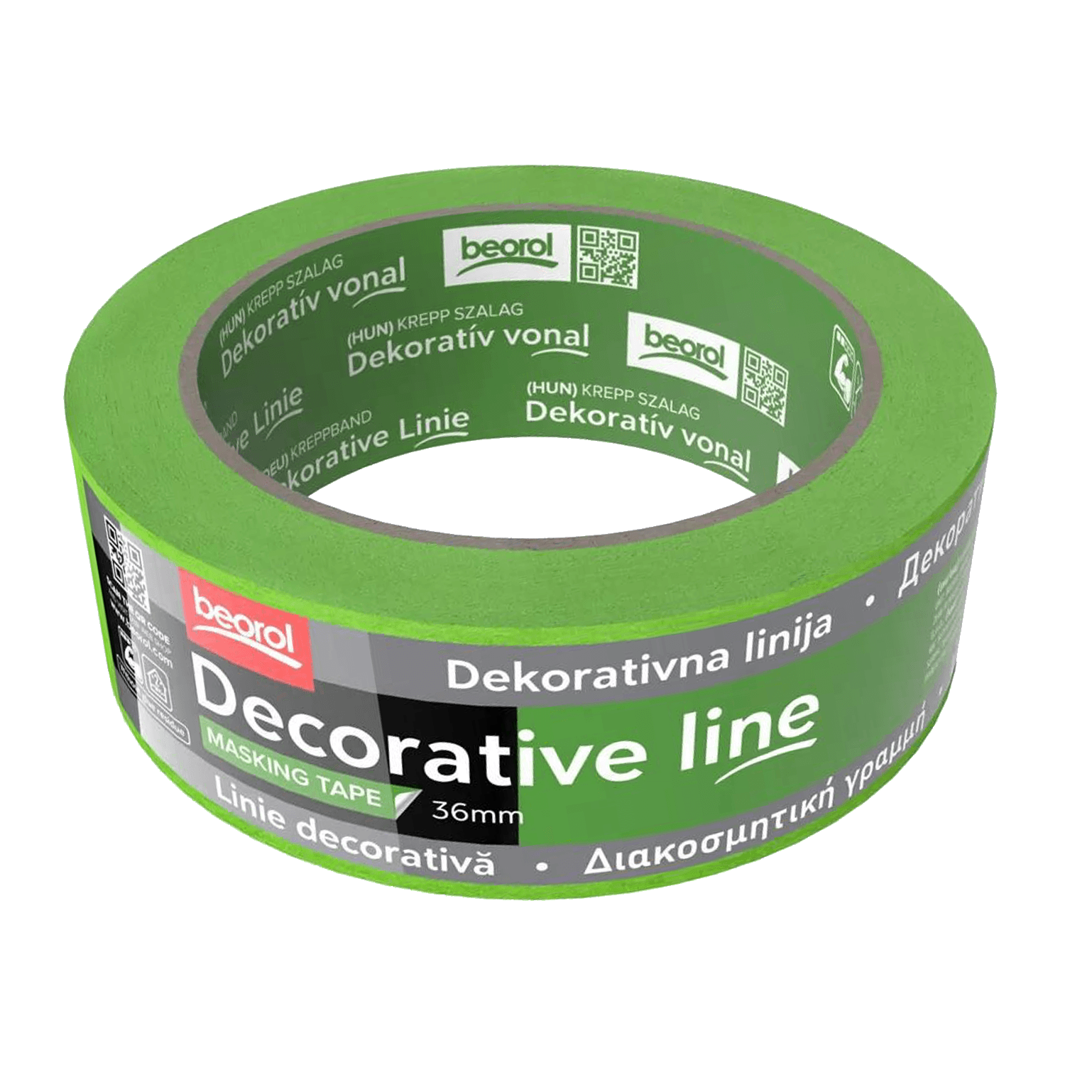 Banda  adeziva VERDE aderenta slaba interior 36*33 Beorol  656340